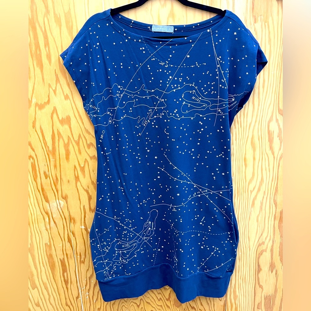 Galaxy pattern navy tunic